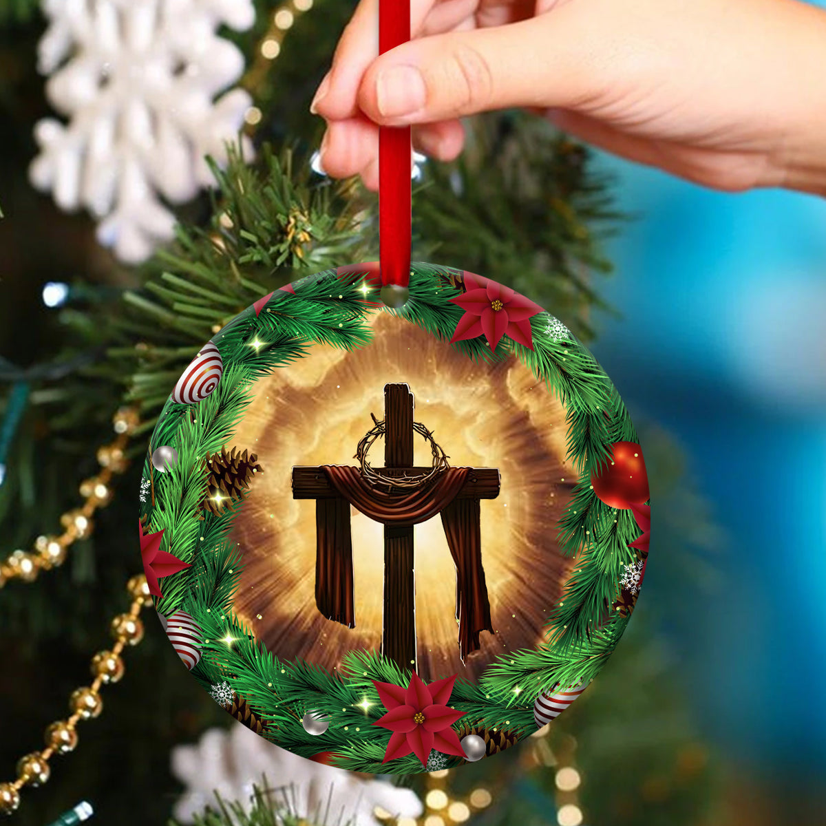 Merry Christmas - Jesus Ceramic Circle Ornament - Ornaments Hanging Gift - Nativity Ornaments