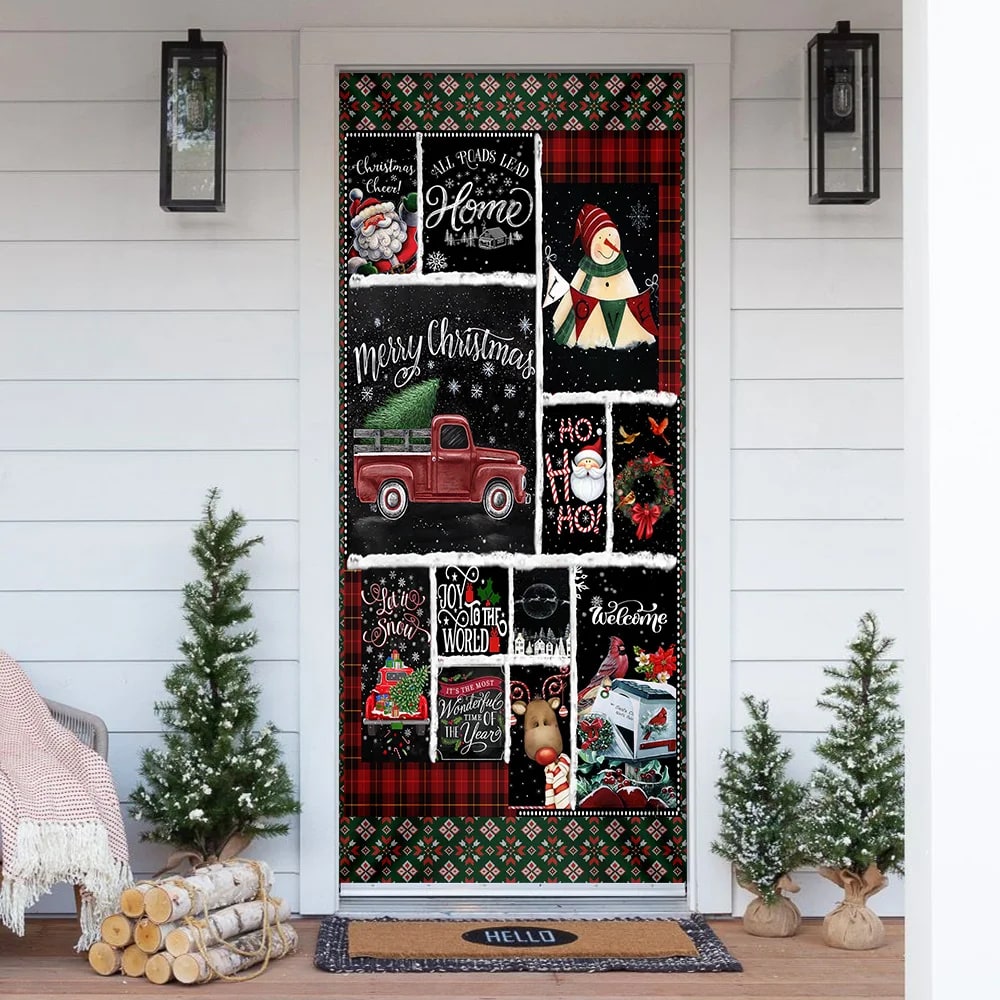 Merry Christmas Blessing Door Cover - Christmas Outdoor Decoration