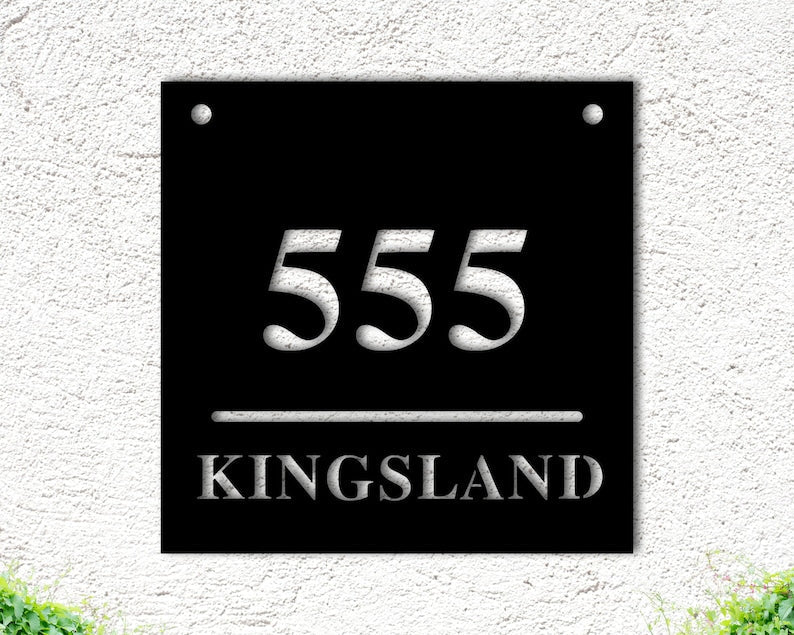 Metal Custom Address Sign - Address Plaque - Front Porch Decor - Hangable Address Sign - Modern Address Plaque