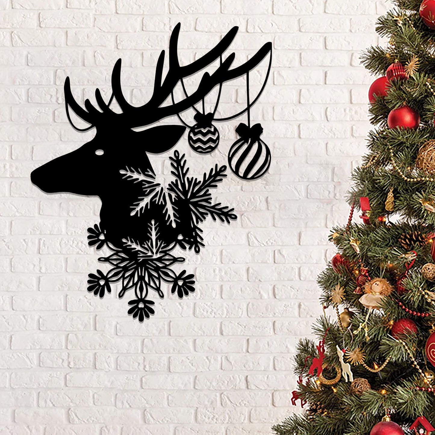 Metal Deer Wall Art - Deer Metal Sign - Christmas Metal Wall Art - Ciaocustom