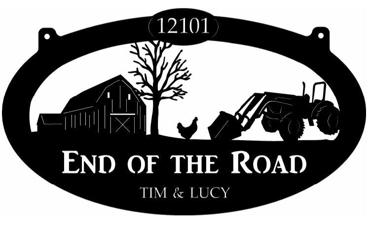 Metal Farm Sign Barn Chickenloader Tractor Sign Customized With Your Name Metal Wall Art Metal House Sign
