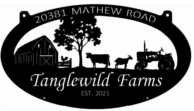 Metal Farm Sign Barn Cow Goat Tractor Sign Metal Wall Art Metal House Sign