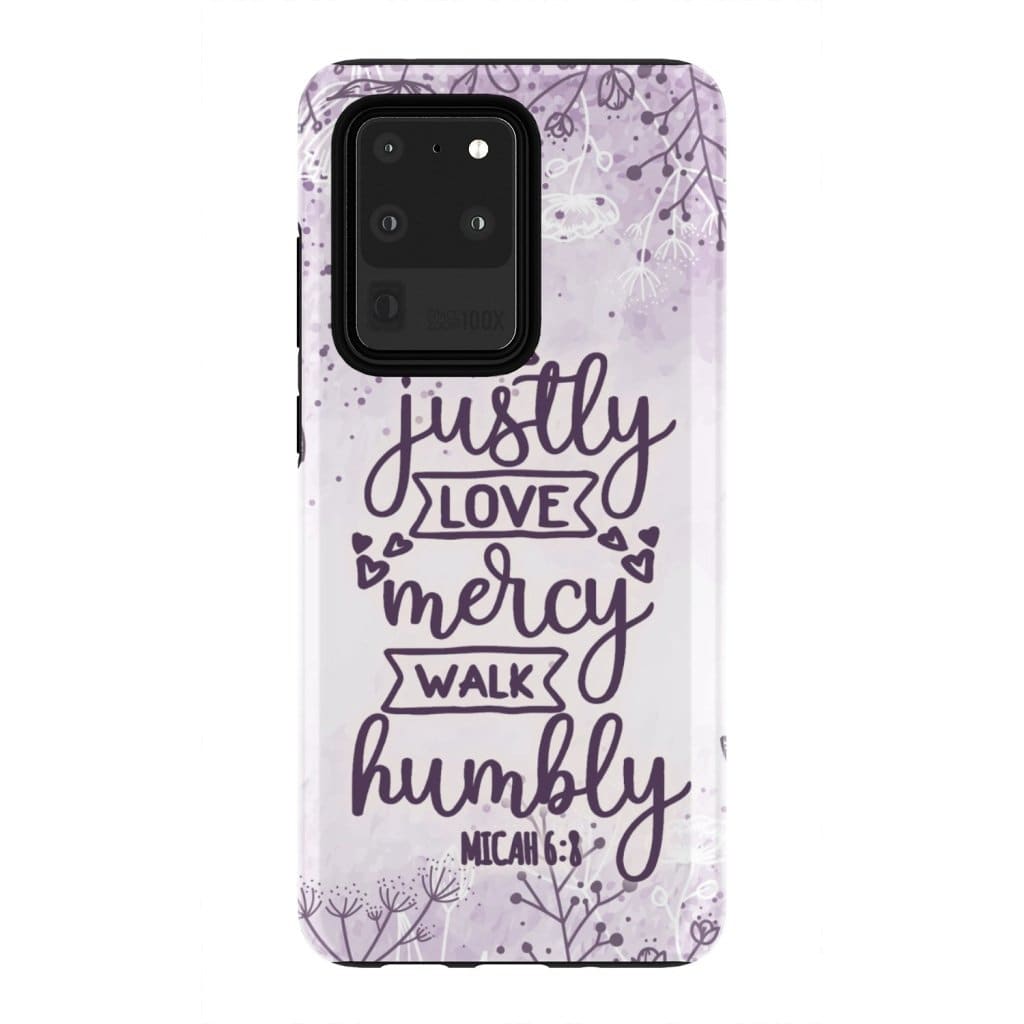 Micah 68 Act Justly Love Mercy Walk Humbly Bible Verse Phone Case - Inspirational Bible Scripture iPhone Cases