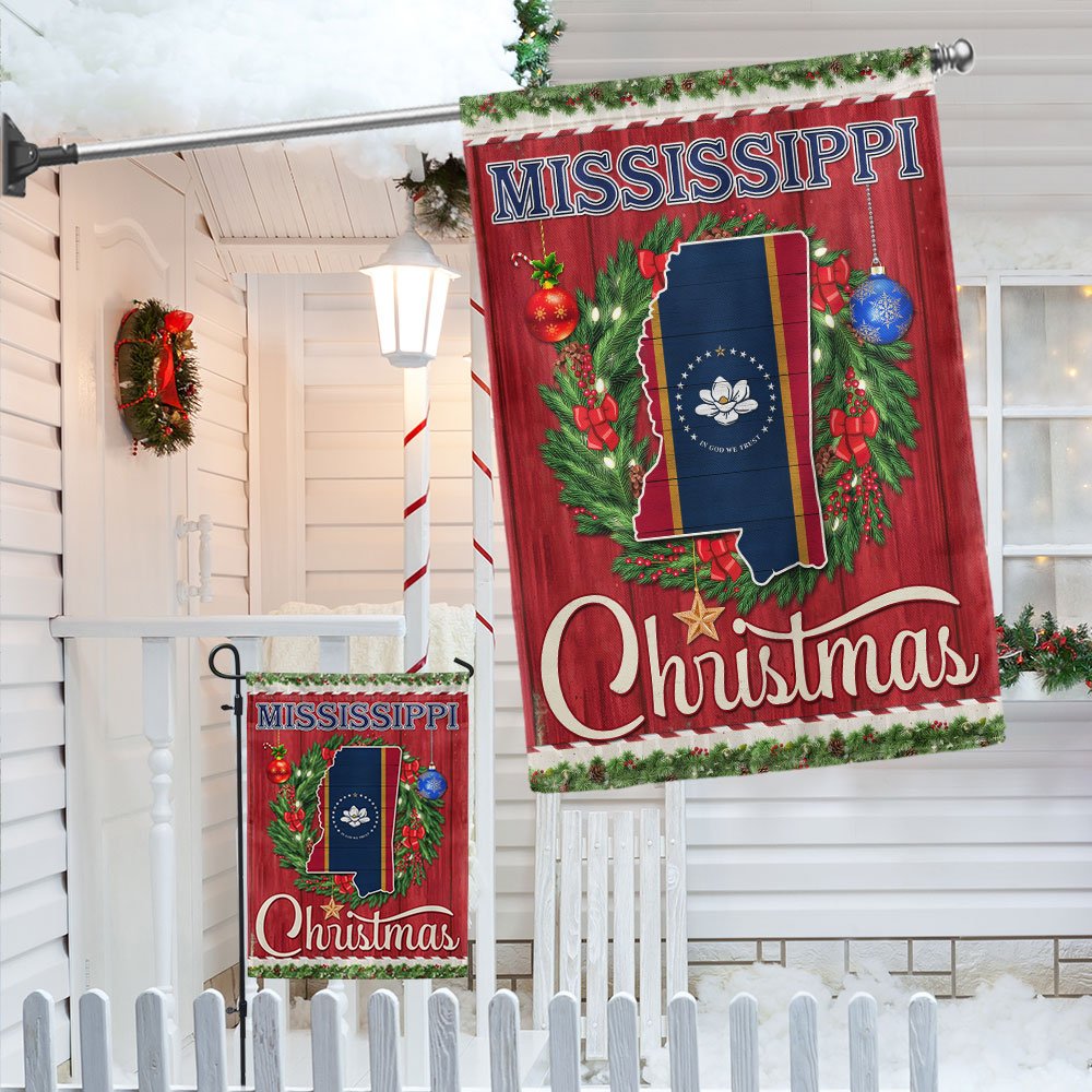 Mississippi Christmas Flag Merry Christmas - Religious Christmas House Flags - Religious Christmas House Flags - Christmas Flags