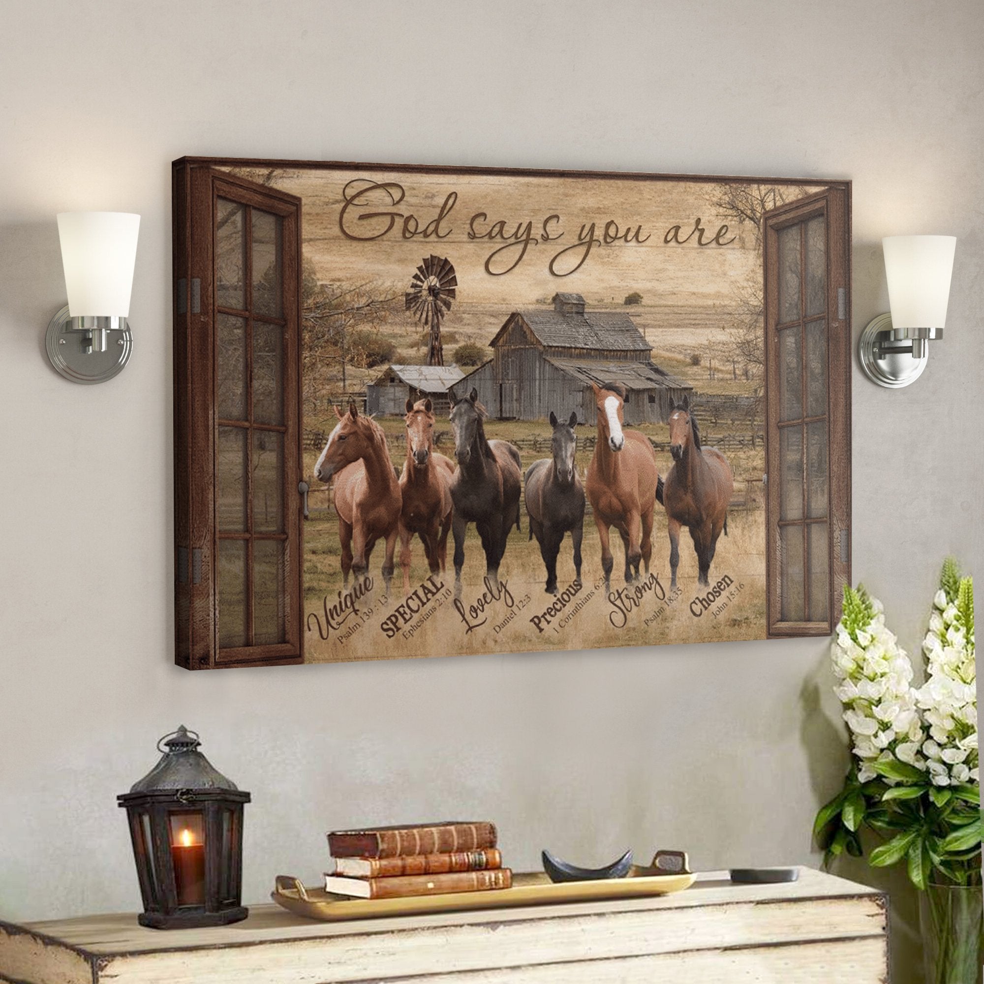 Bible Verse Wall Art Canvas - Amazing Horse - God Says You Are Canvas ...