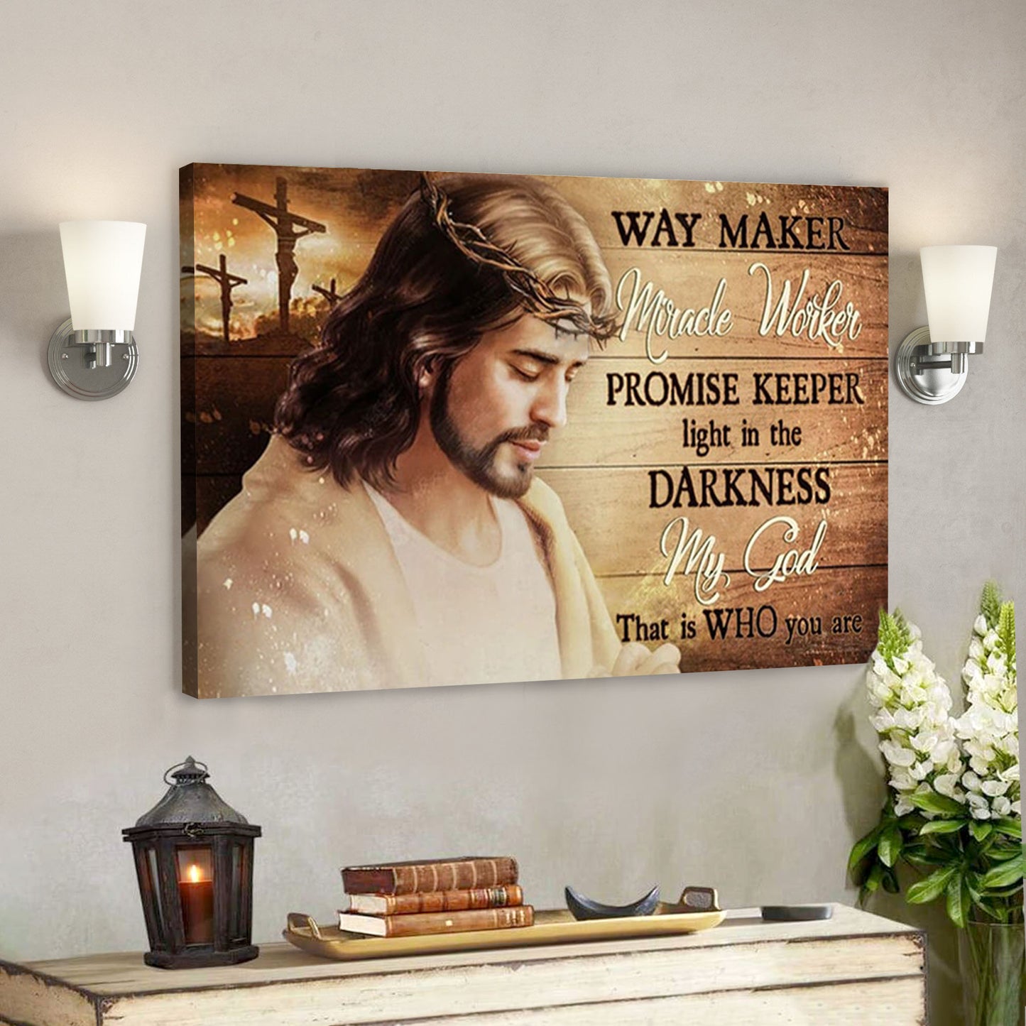 Way Maker Miracle Worker Canvas - Bible Verse Canvas Wall Art - God Canvas - Scripture Canvas - Ciaocustom
