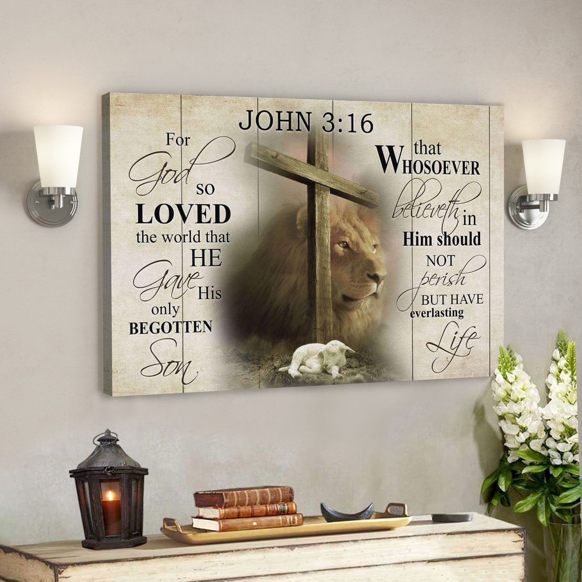 God Canvas Prints - Jesus Canvas Art - John 316 Kjv Canvas Wall Art ...