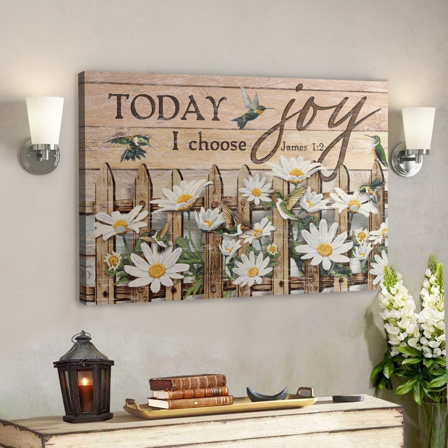 Today I Choose Joy Canvas Posters - Daisy And Hummingbird - Ciaocustom