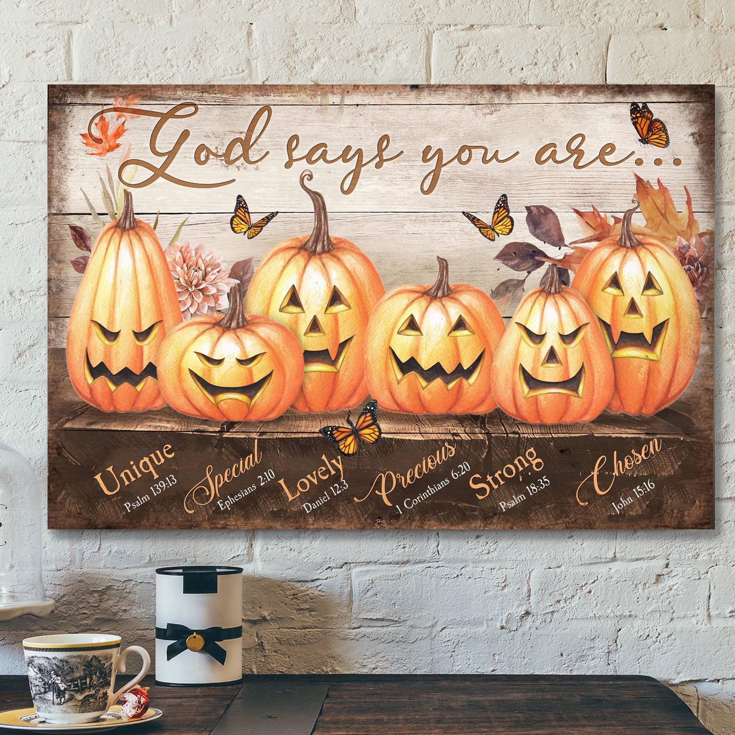 Pumpkin - God Says You Are Canvas Wall Art - Bible Verse Canvas - Scripture Canvas Wall Art - Ciaocustom