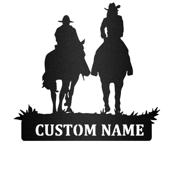 Mother And Kids Riding Horse Metal Wall Art Farmhouse Decor