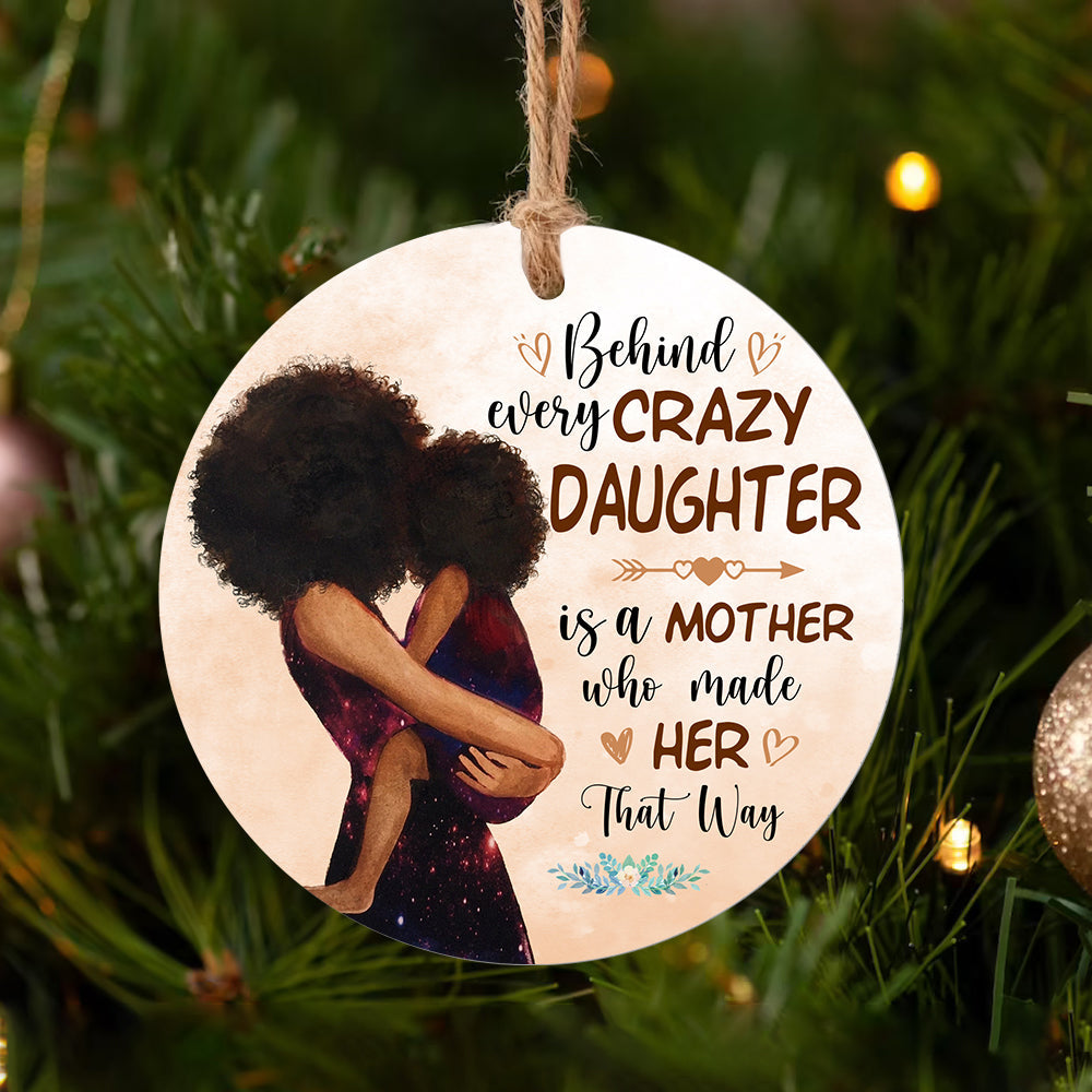 Mother Daughter Ceramic Circle Ornament - Decorative Ornament - Christmas Ornament