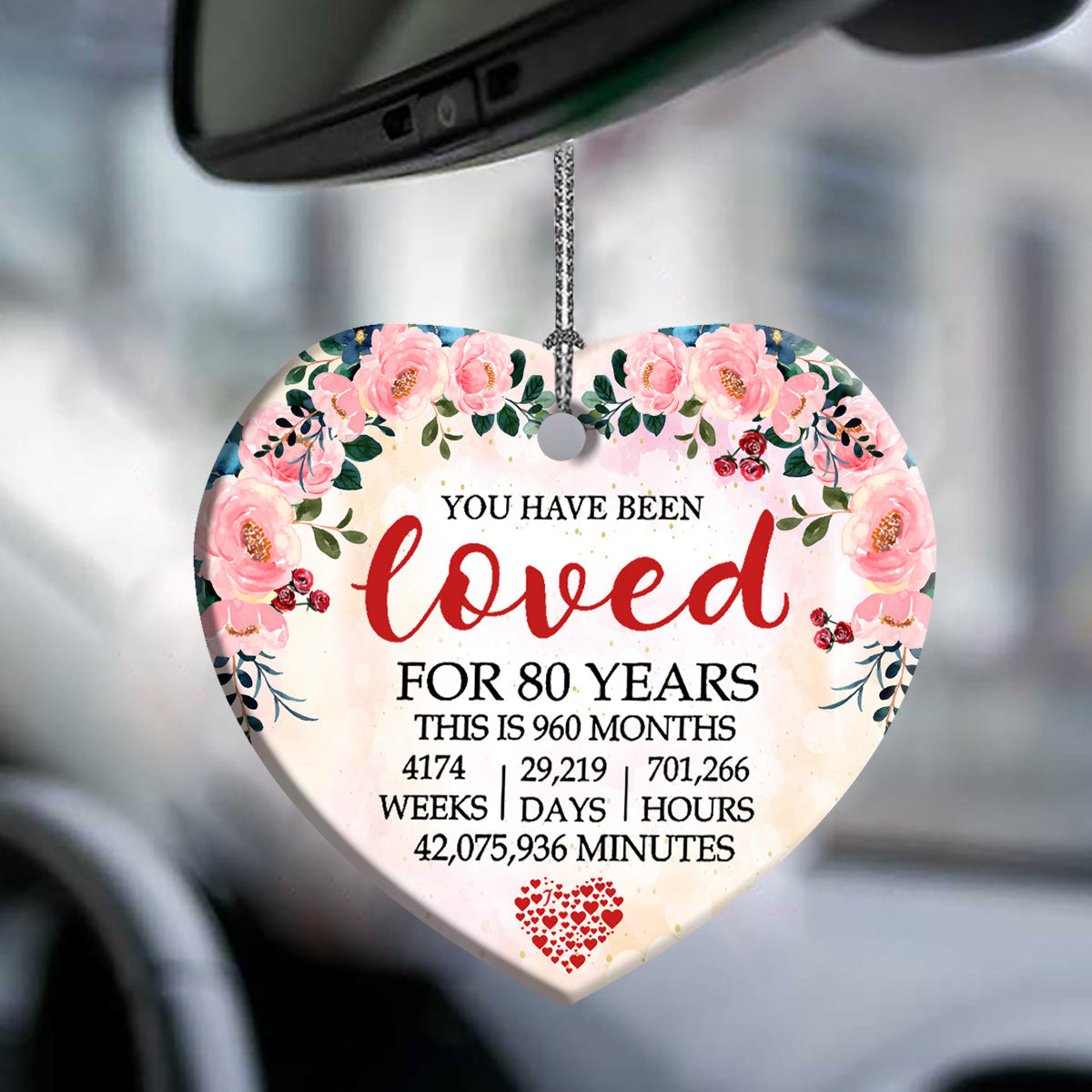 Mother Gift You Have Been Loved For 80 Years Heart Ceramic Ornament - Christmas Ornament - Christmas Gift