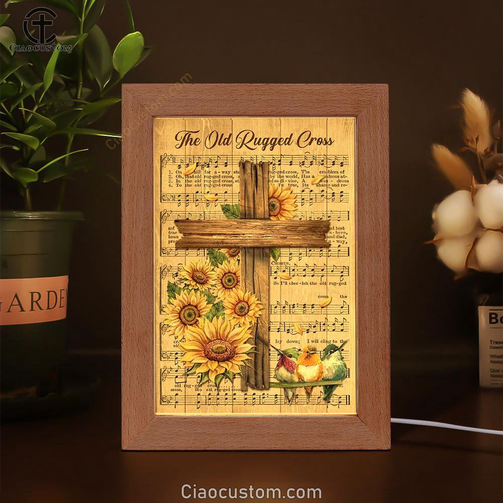 Music Sheet, Colorful Hummingbird, Sunflower, The Old Rugged Cross Frame Lamp