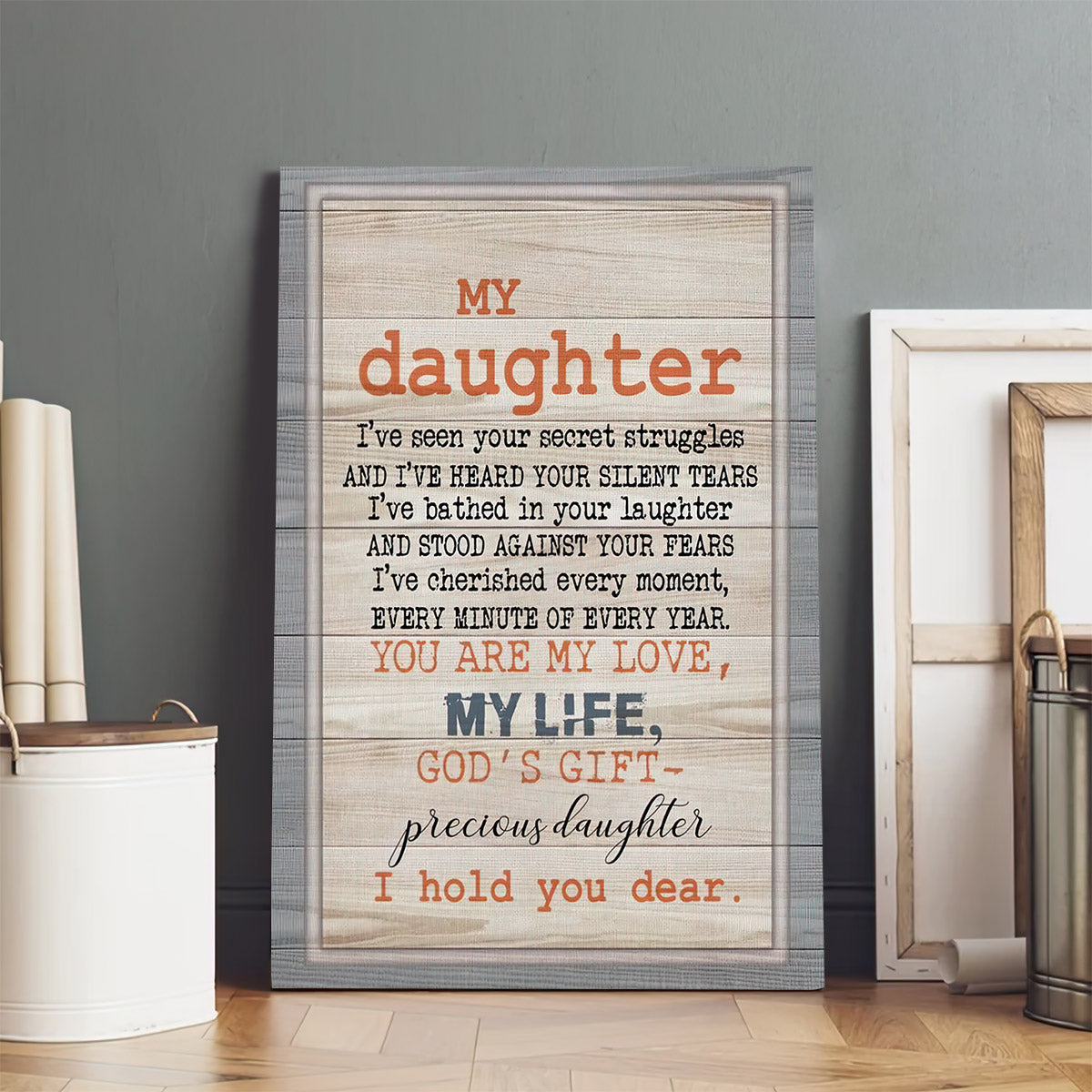 My Daughter Is Gods Gift Canvas Wall Art Christian - Religious Wall Art Canvas