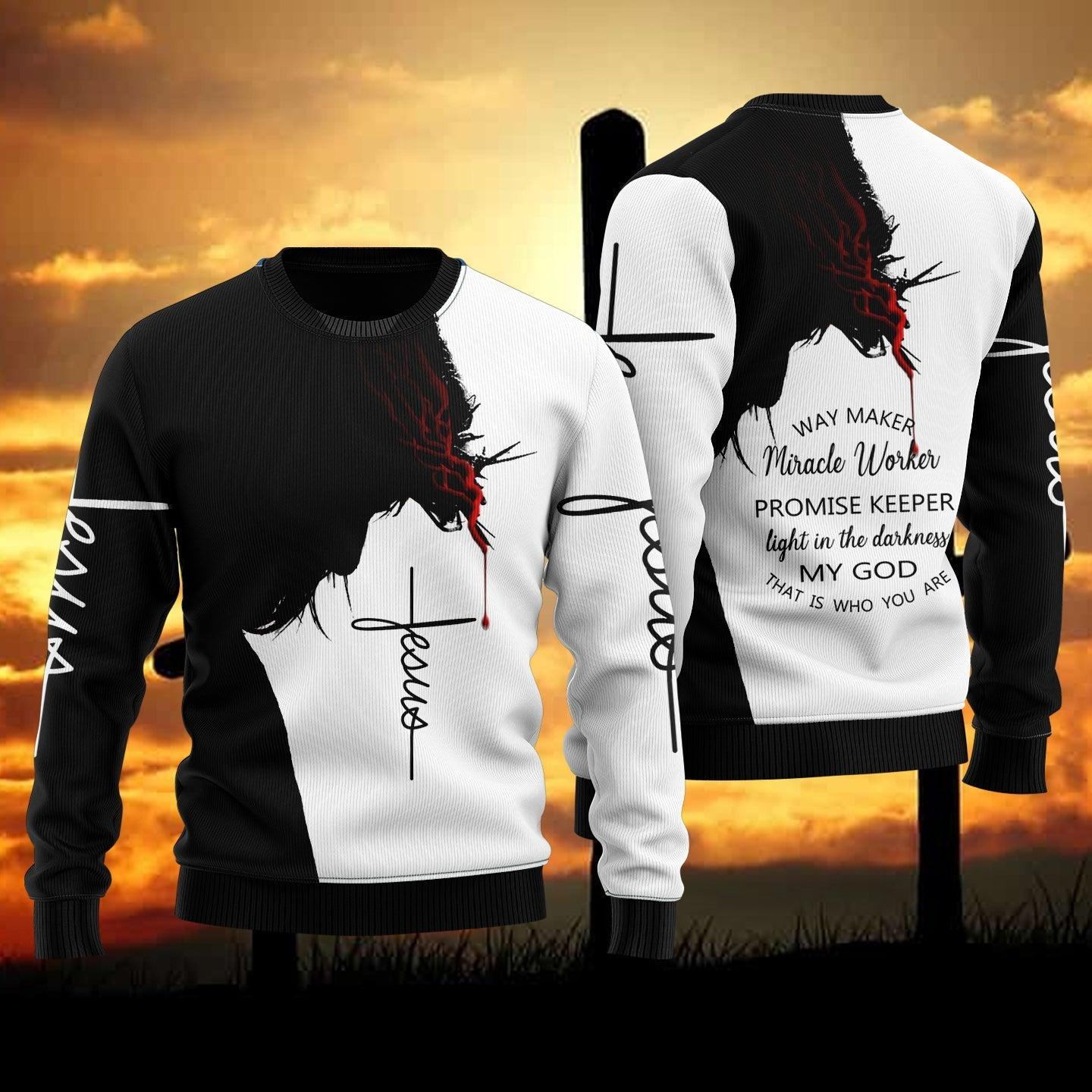 My God - Jesus Ugly Christmas Sweater For Men & Women - Jesus Christ Sweater - God Gifts Idea