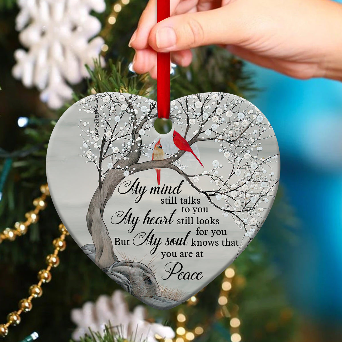 My Mind Still Talks To You - Christian Ceramic Heart Ornament - Ornaments Hanging Gift - Nativity Ornaments