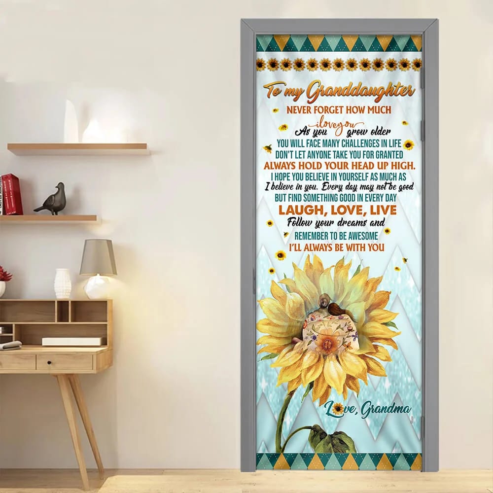 My Sunshine Granddaughter Gift Door Cover - Religious Door Decorations