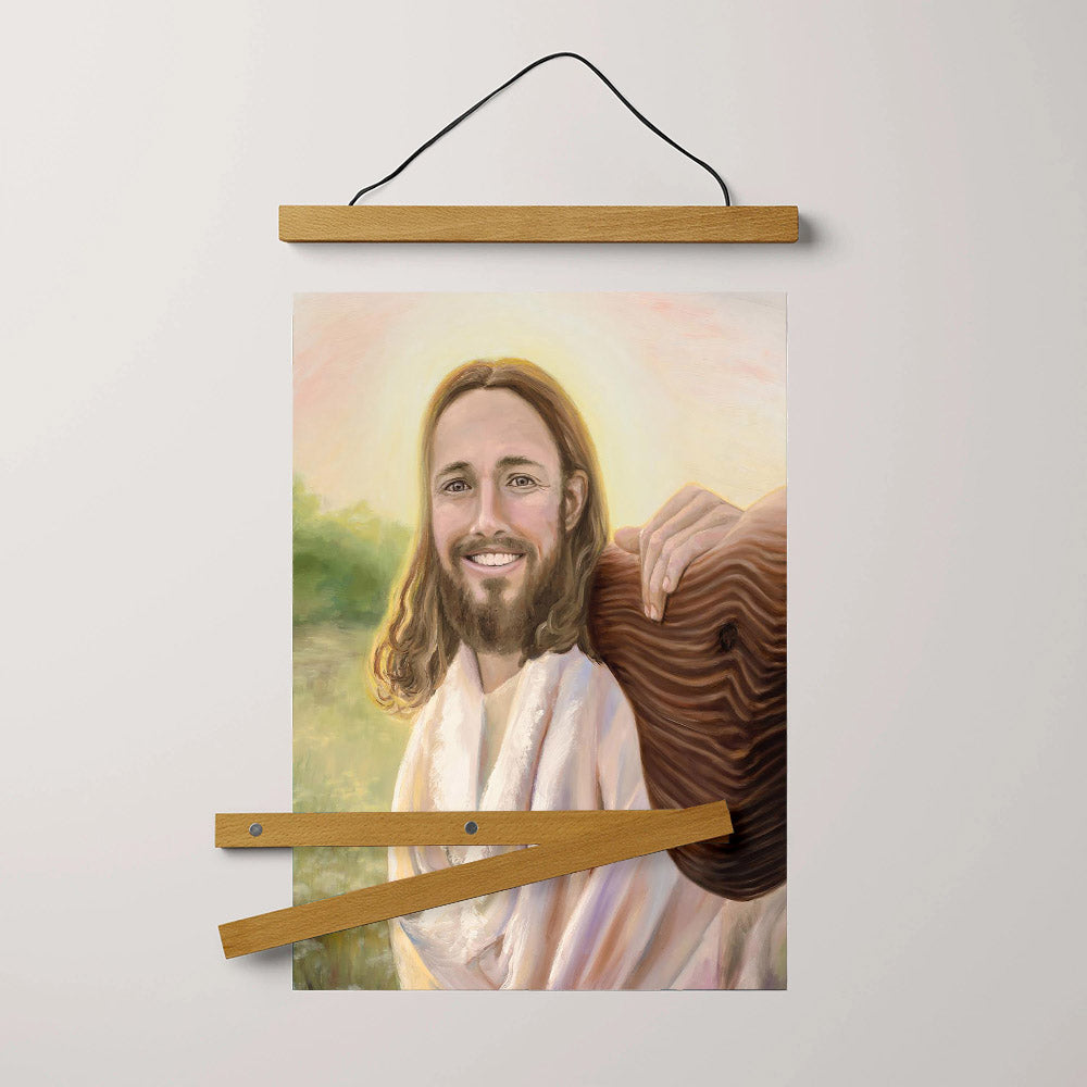 My Yoke Is Easy My Burden Light Hanging Canvas Wall Art - Jesus Picture - Jesus Portrait Canvas - Religious Canvas