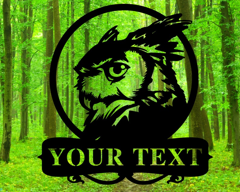 Namashop- Custom Owl Metal Sign - Personalized Metal Owl Sign - Owl Metal Wall Art - Owl Lover Gift - Cabin Metal Sign