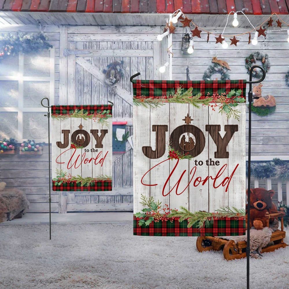 Nativity Of Jesus House Flags Joy To The World - Christian Garden Flags - Outdoor Christian Flag