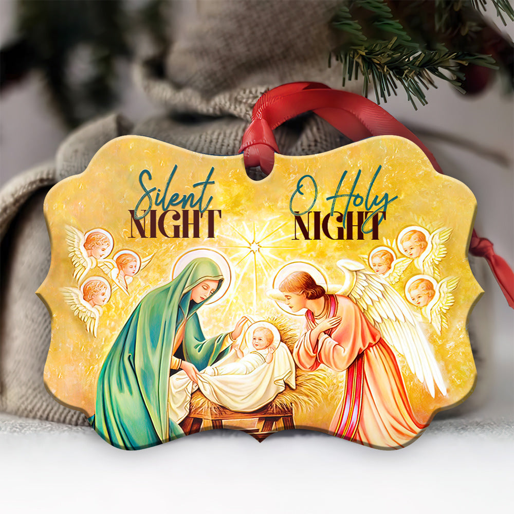 Nativity Silent Night Metal Ornament - Christmas Ornament - Christmas Gift
