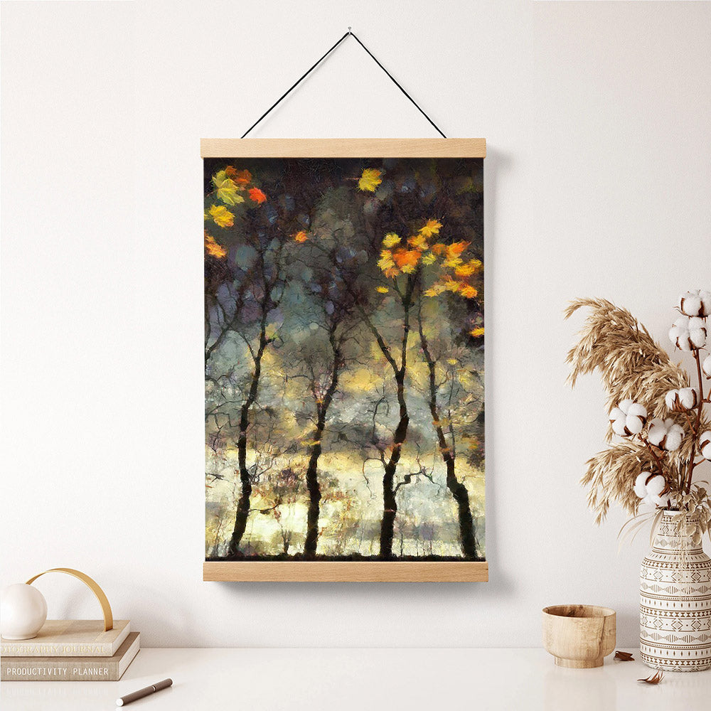 Nature Trees Forest Painting Hanging Canvas Wall Art - Canvas Wall Decor - Home Decor Living Room