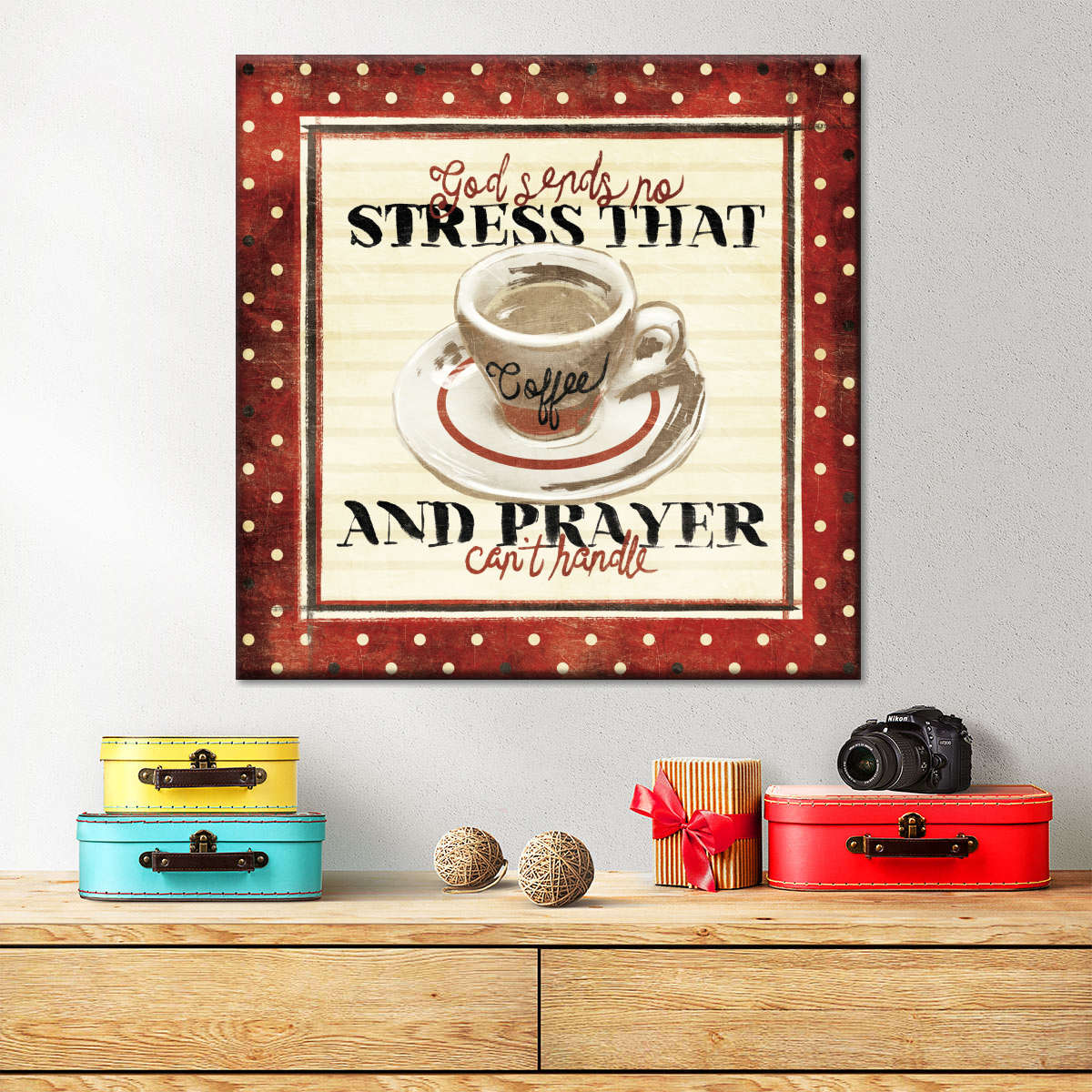 No Stress Square Canvas Art - Christian Wall Decor - Christian Wall Hanging