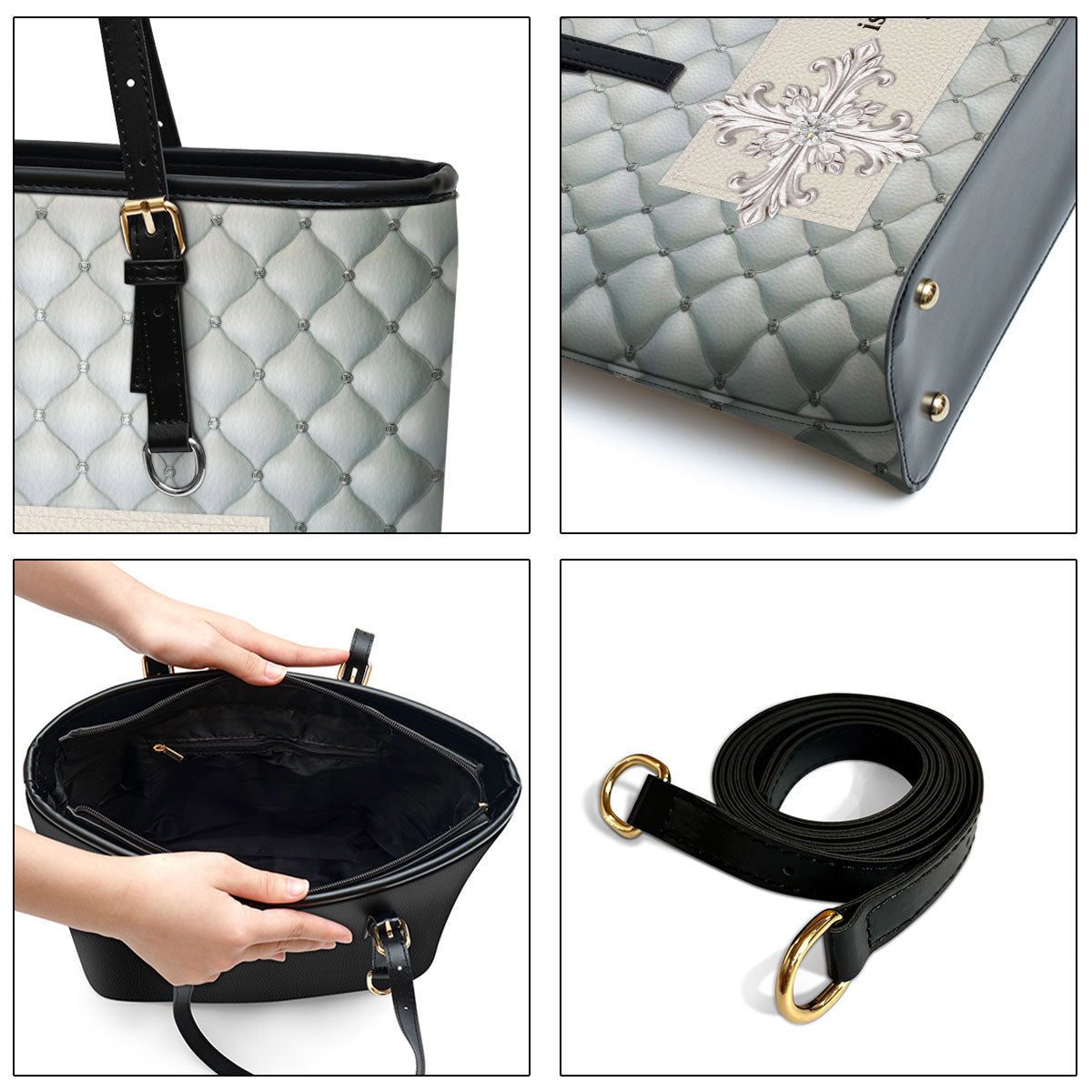 Nothing Is Impossible With God Cross Large Leather Tote Bag - Christ Gifts For Religious Women - Best Mother's Day Gifts