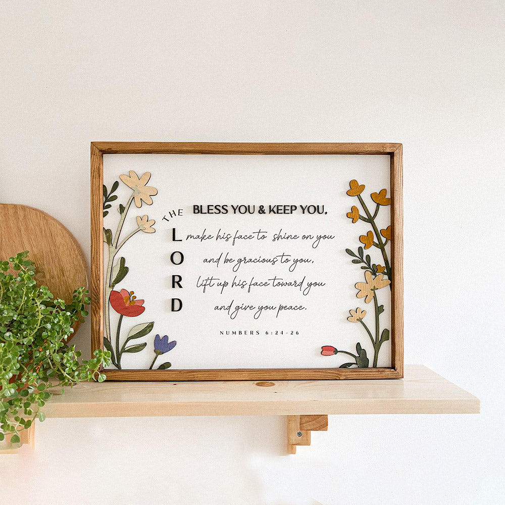 Numbers 6 24-26 The Lord Bless You And Keep Wood Sign - Religous Wood Signs - Bible Verse Wall Art
