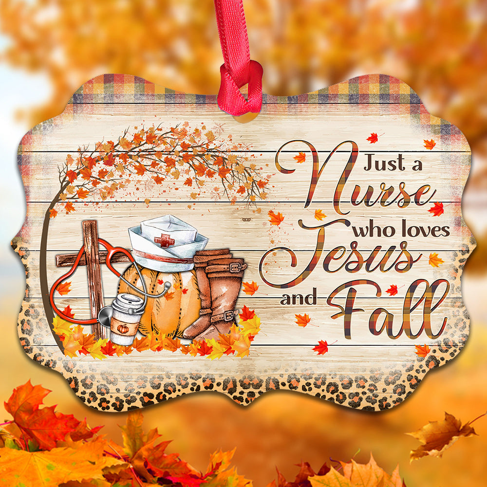 Nurse Faith Fall Girl Metal Ornament - Christmas Ornament - Christmas Gift