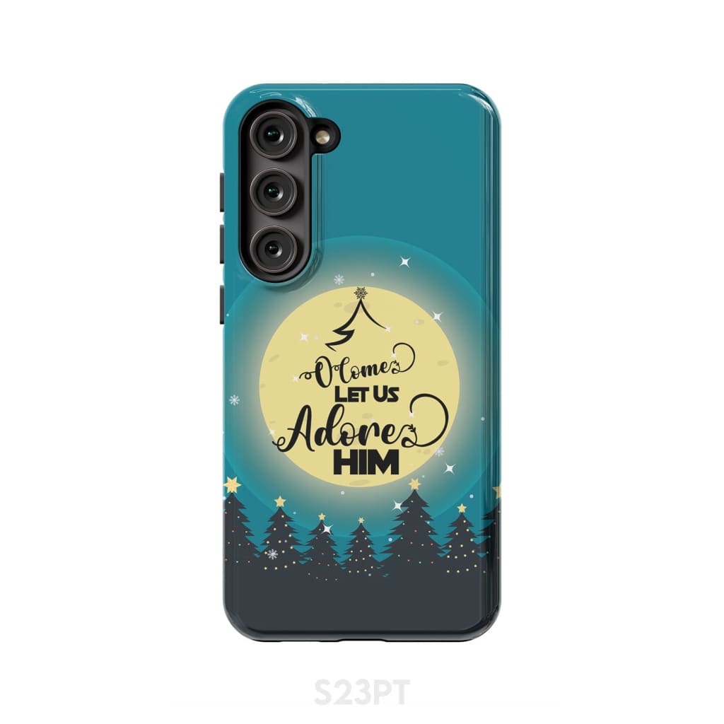 O Come Let Us Adore Him - Christmas Tree Christian Phone Case - Inspirational Bible Scripture iPhone Cases