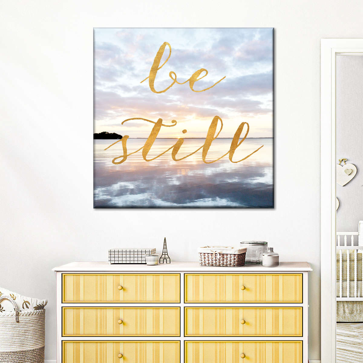 Oceanscape Be Still Square Canvas Art - Christian Wall Decor - Christian Wall Hanging