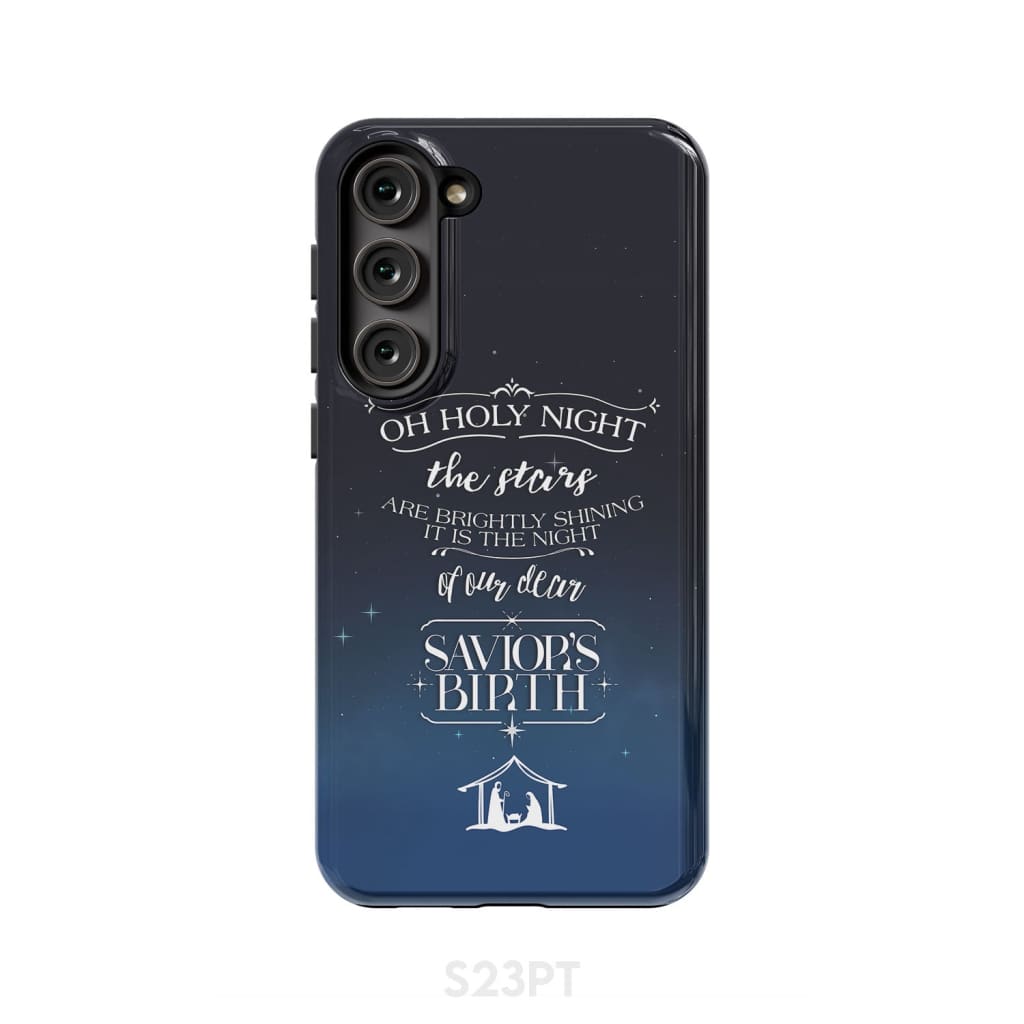 Oh Holy Night The Stars Are Brightly Shining Christmas Phone Case - Inspirational Bible Scripture iPhone Cases