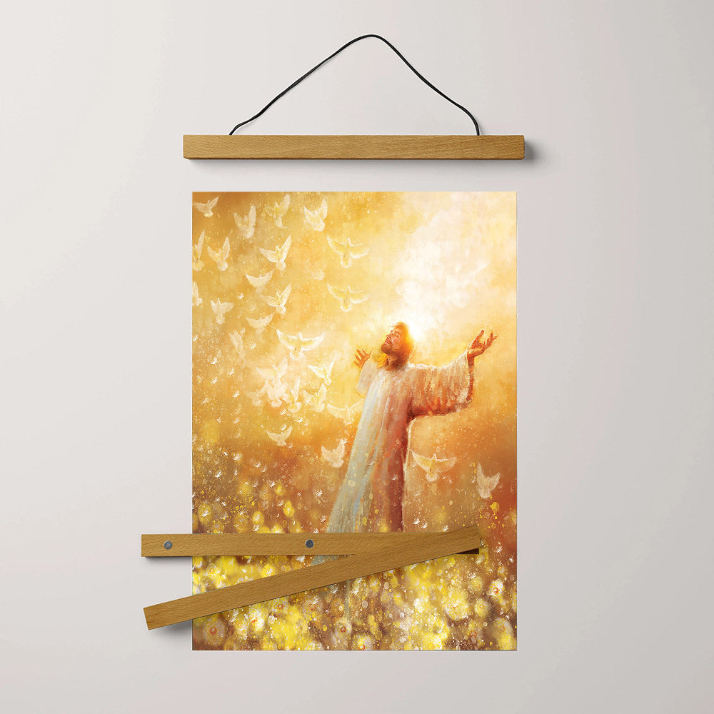 Oh, Lord Hanging Canvas Wall Art - Jesus Picture - Jesus Portrait Canvas - Religious Canvas