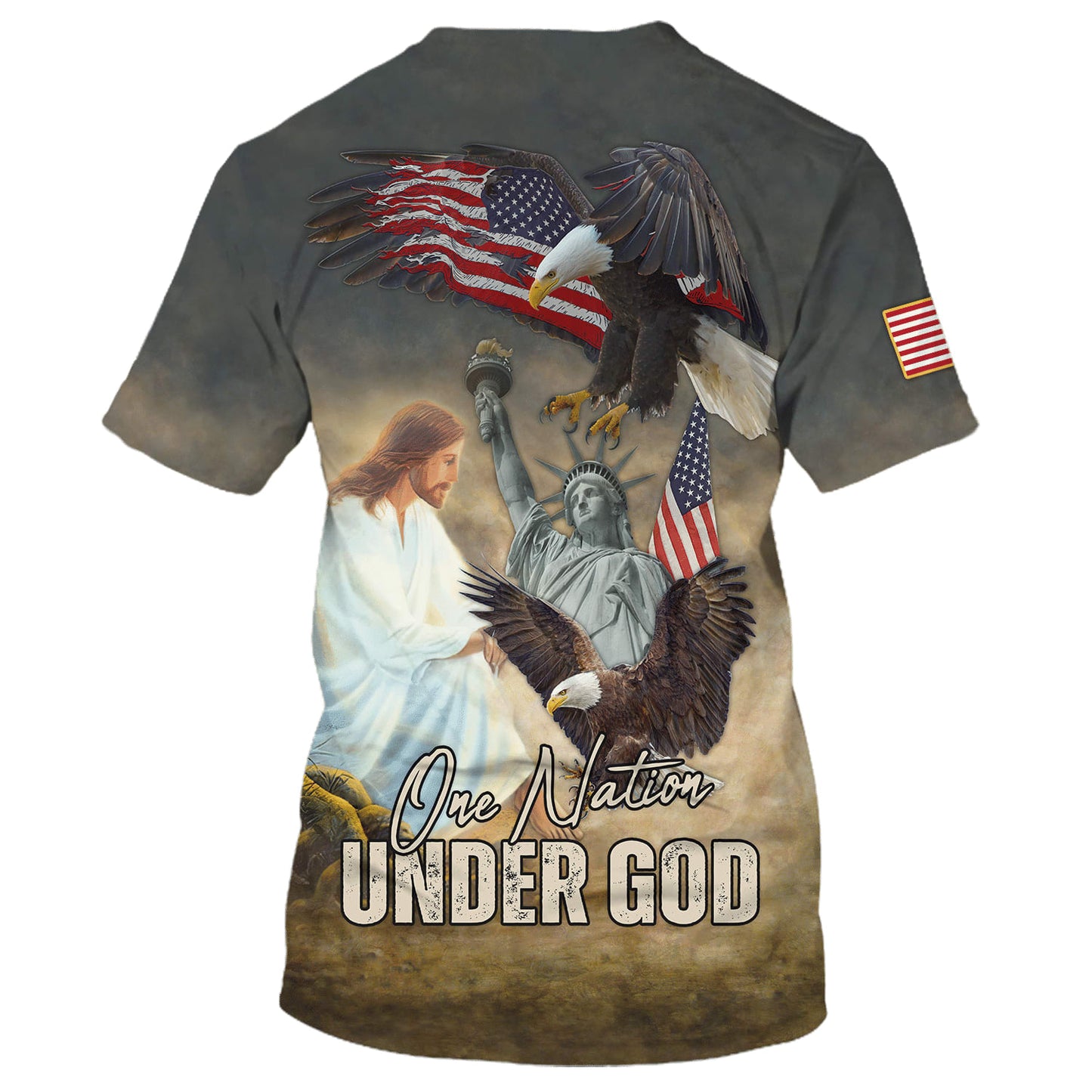 One Nation Under God 1 3D All Over Printed Shirt for Men and Women