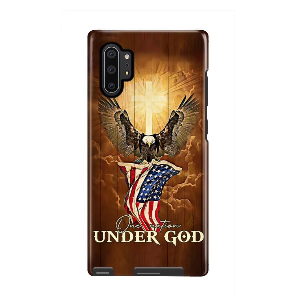 One Nation Under God Bald Eagle American Flag Phone Case - Scripture Phone Cases - Iphone Cases Christian