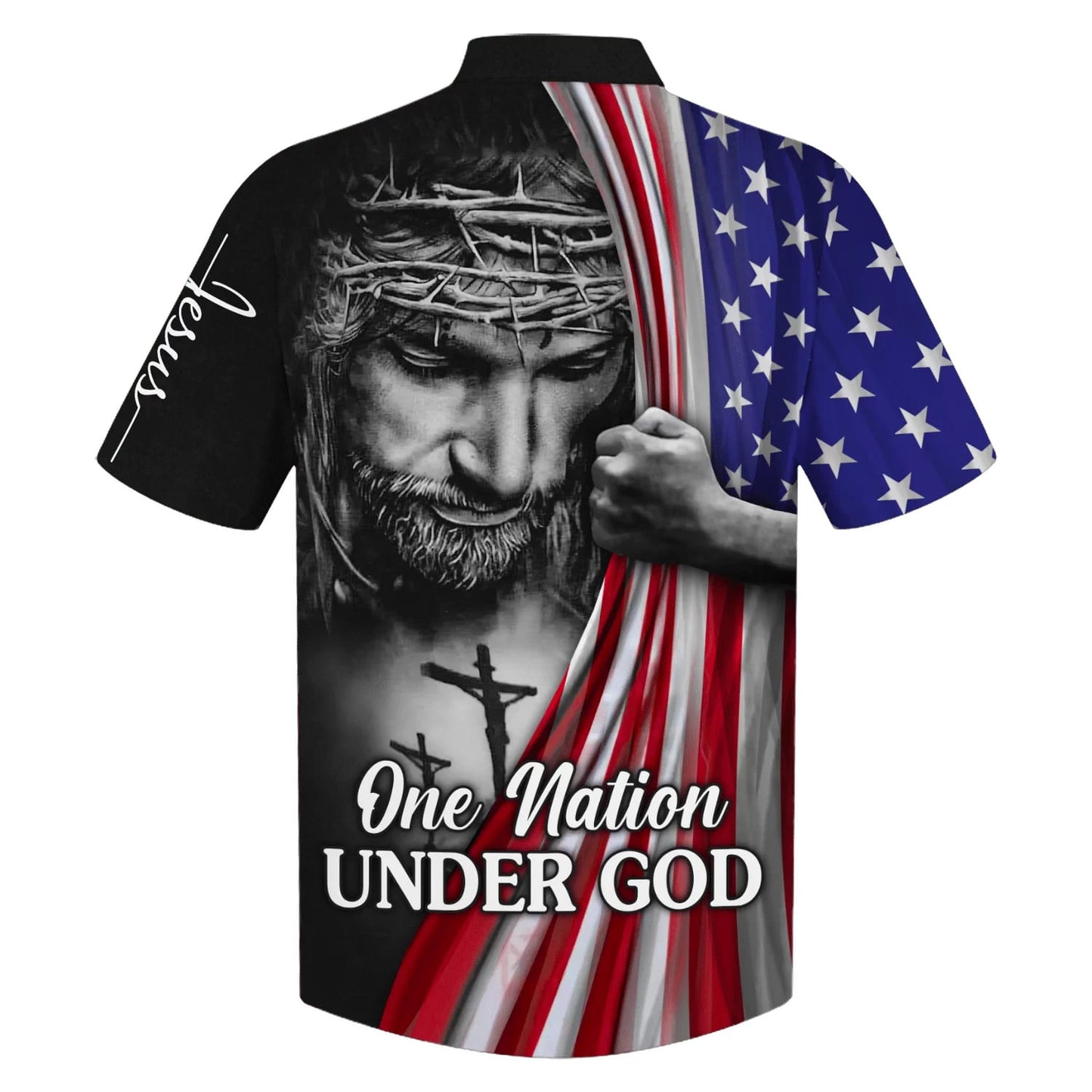 One Nation Under God Jesus American Hawaiian Shirt - Best Hawaiian Shirts - Christian Hawaiian Shirt