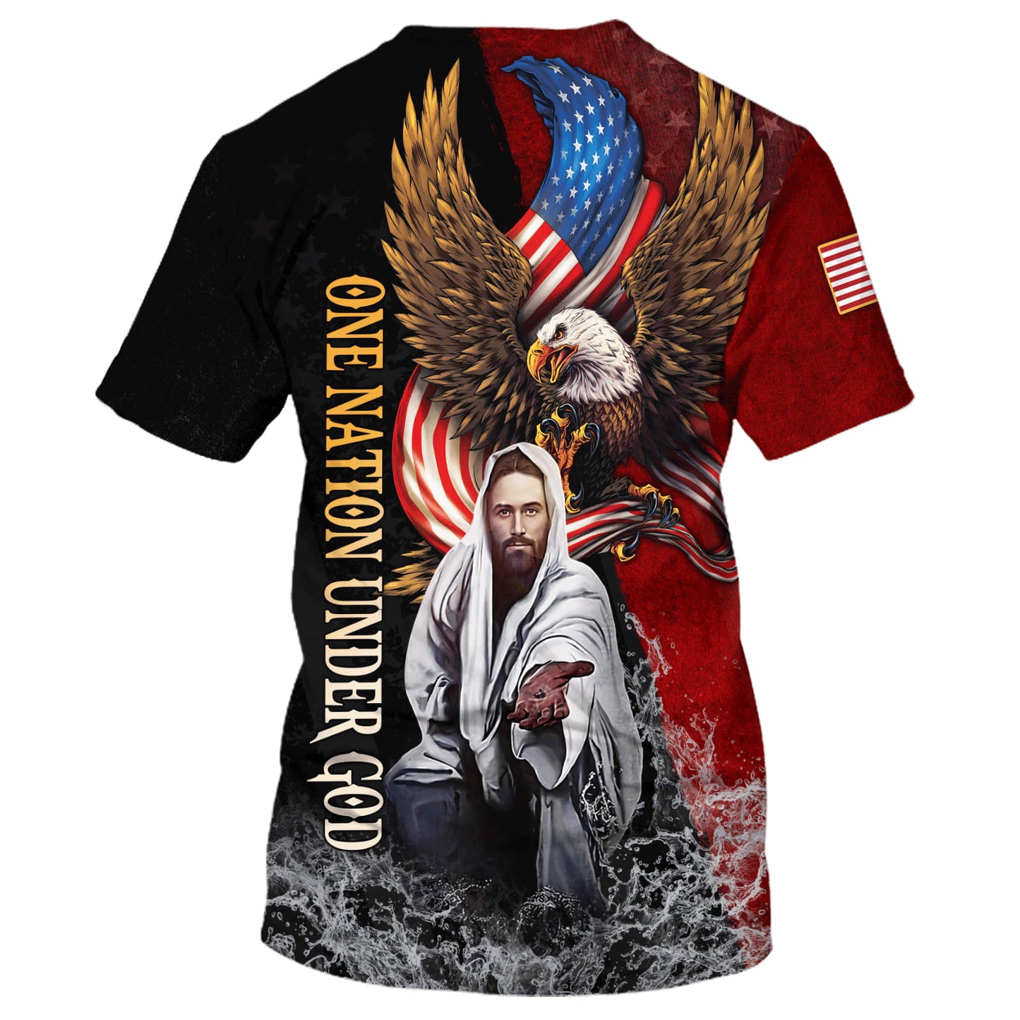 One Nation Under God Patriotic Eagle American Flag 3D All Over Printed Shirt for Men and Women