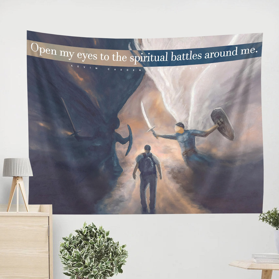 Open Your Eyes To The Spiritual Battles Around Me - Christian Tapestry - Tapestry Of Jesus - Bible Wall Tapestry