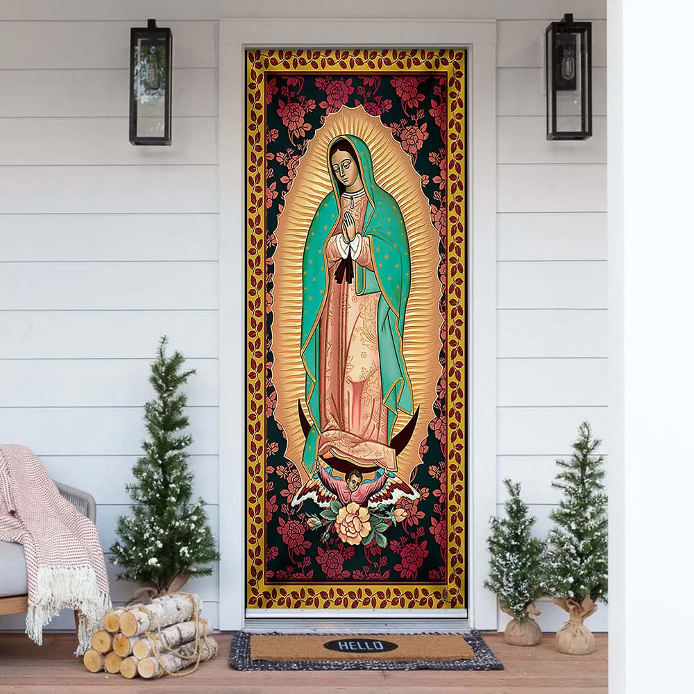 Our Lady of Guadalupe Door Cover - Religious Door Decorations - Christian Home Decor
