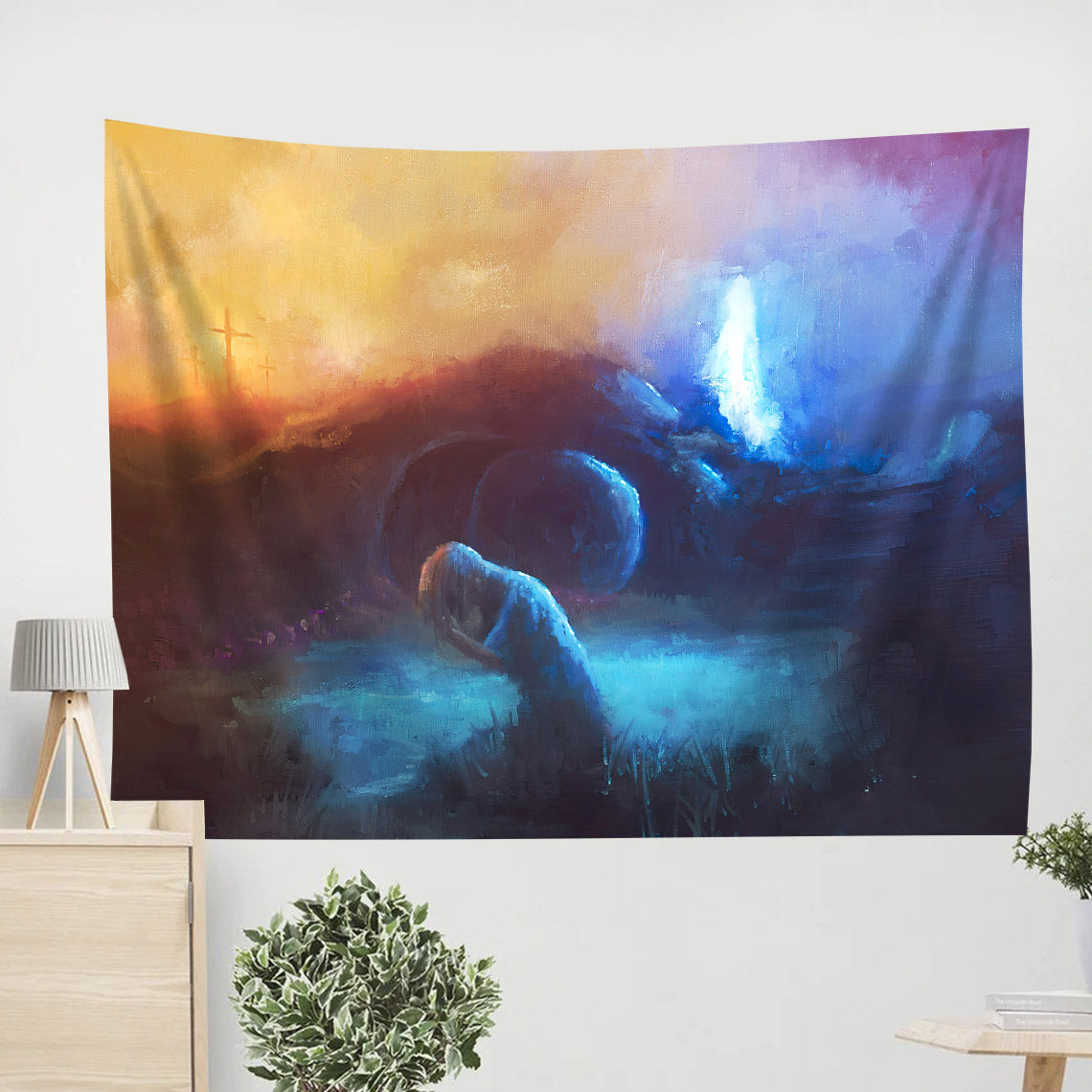 Painting Of The Day - He Is Risen - Jesus Wall Tapestry - Tapestry Wall Hanging