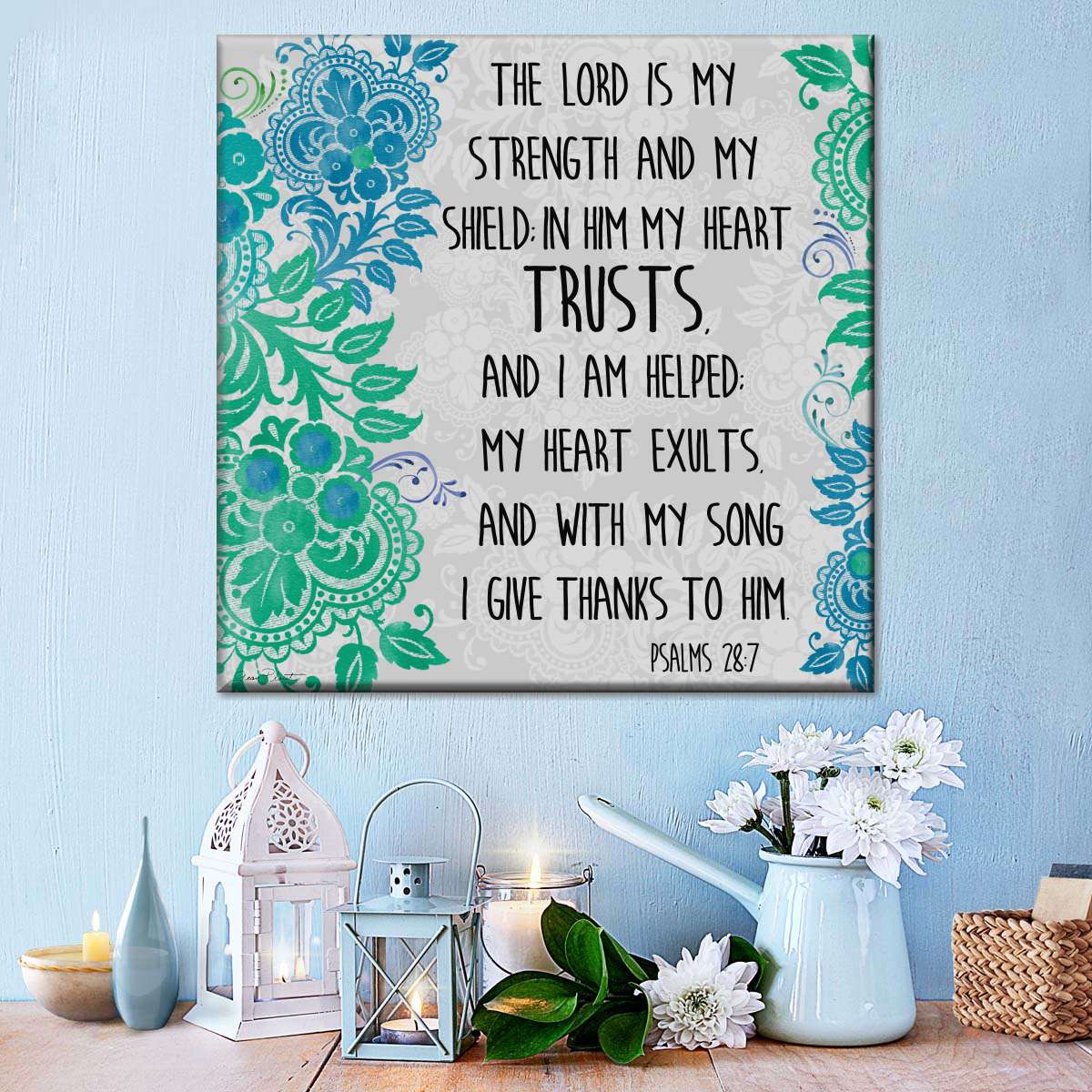 Paisley Bible Verse II Square Canvas Art - Christian Wall Decor - Christian Wall Hanging