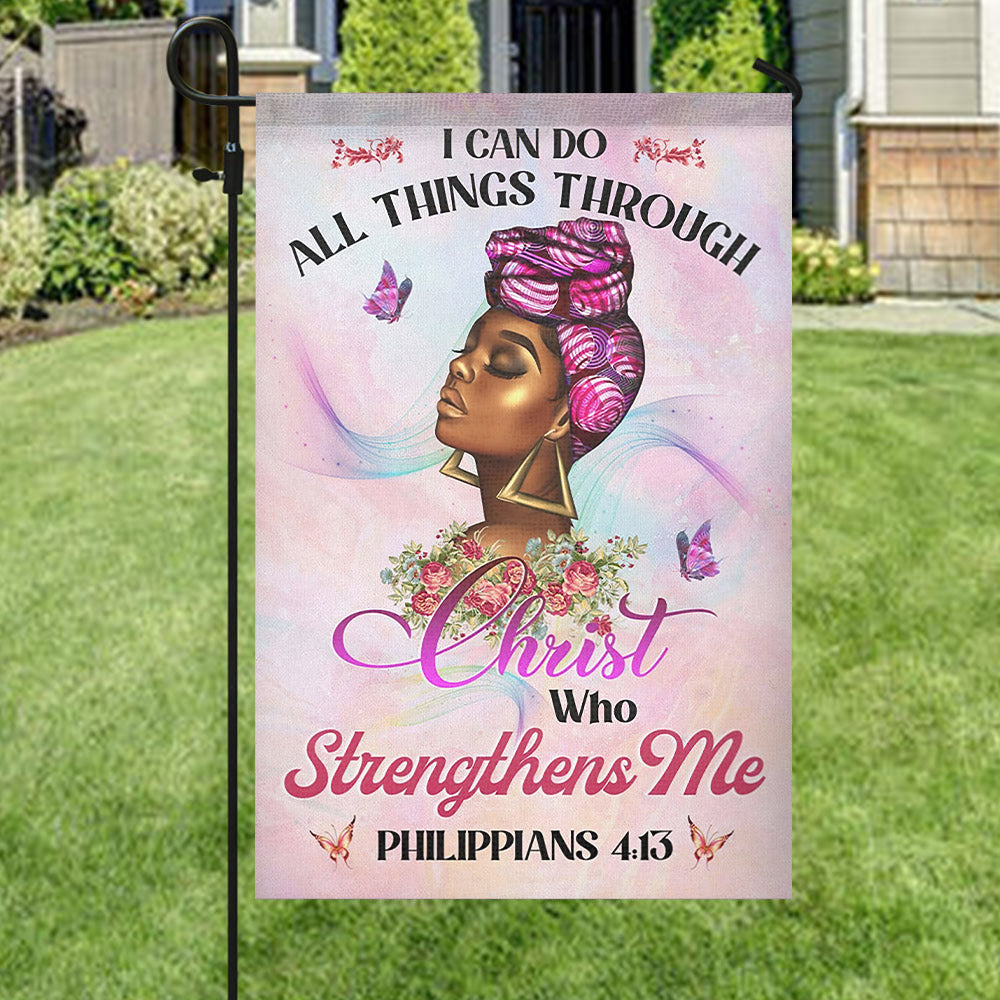 I Can Do All Things Through Christ Flag - Christian's Flag - Garden Decor - Garden Flag Stand - Christian Gift - Ciaocustom