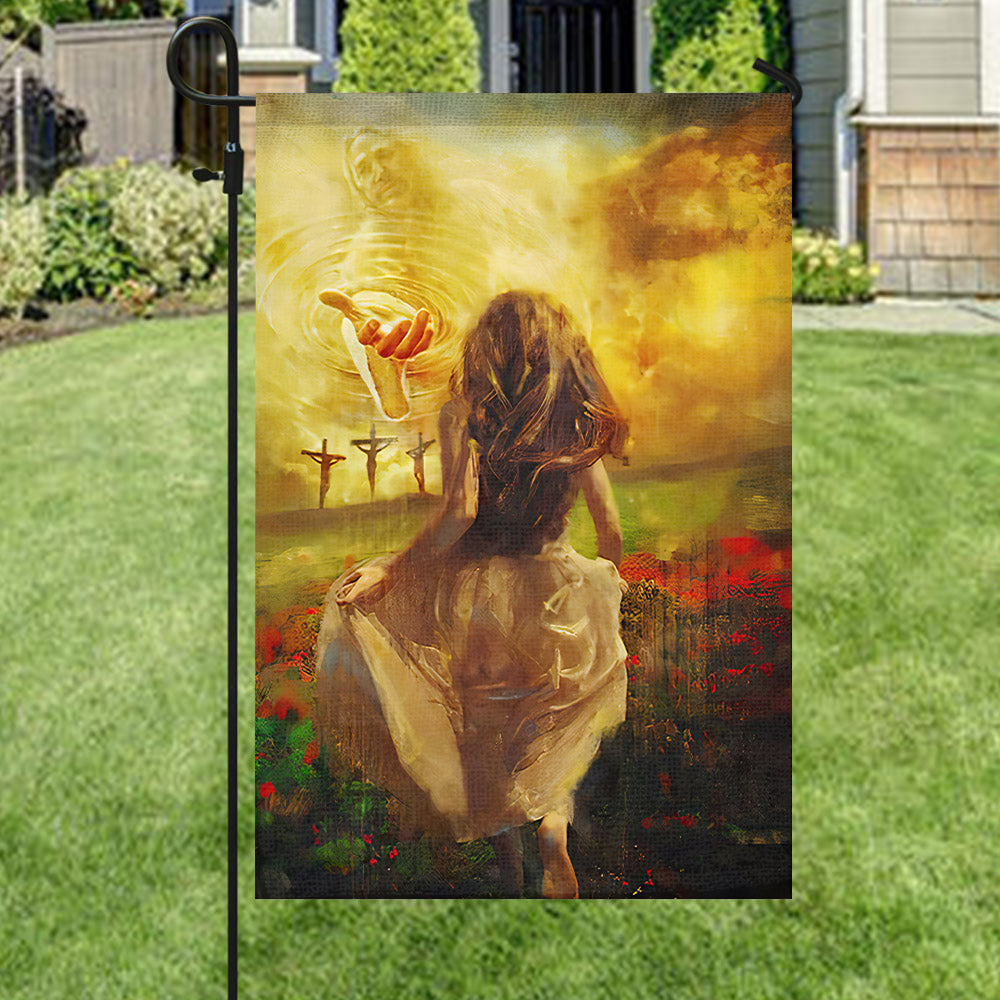 Girl And Jeus Flag - Christian's Flag - Garden Decor - Garden Flag Stand - Christian Gift - Ciaocustom
