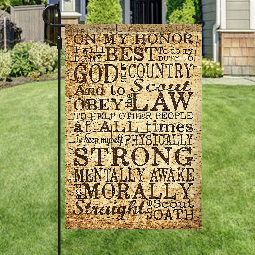 On My Honor I Will Do My Best Flag - Christian's Flag - Garden Decor - Garden Flag Stand - Christian Gift - Ciaocustom