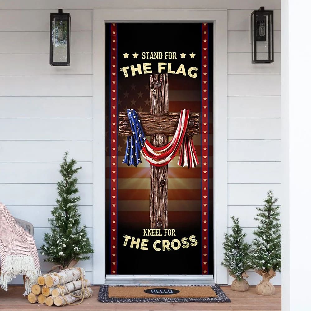 Patriotic Christian Door Cover - Religious Door Decorations - Christian Home Decor