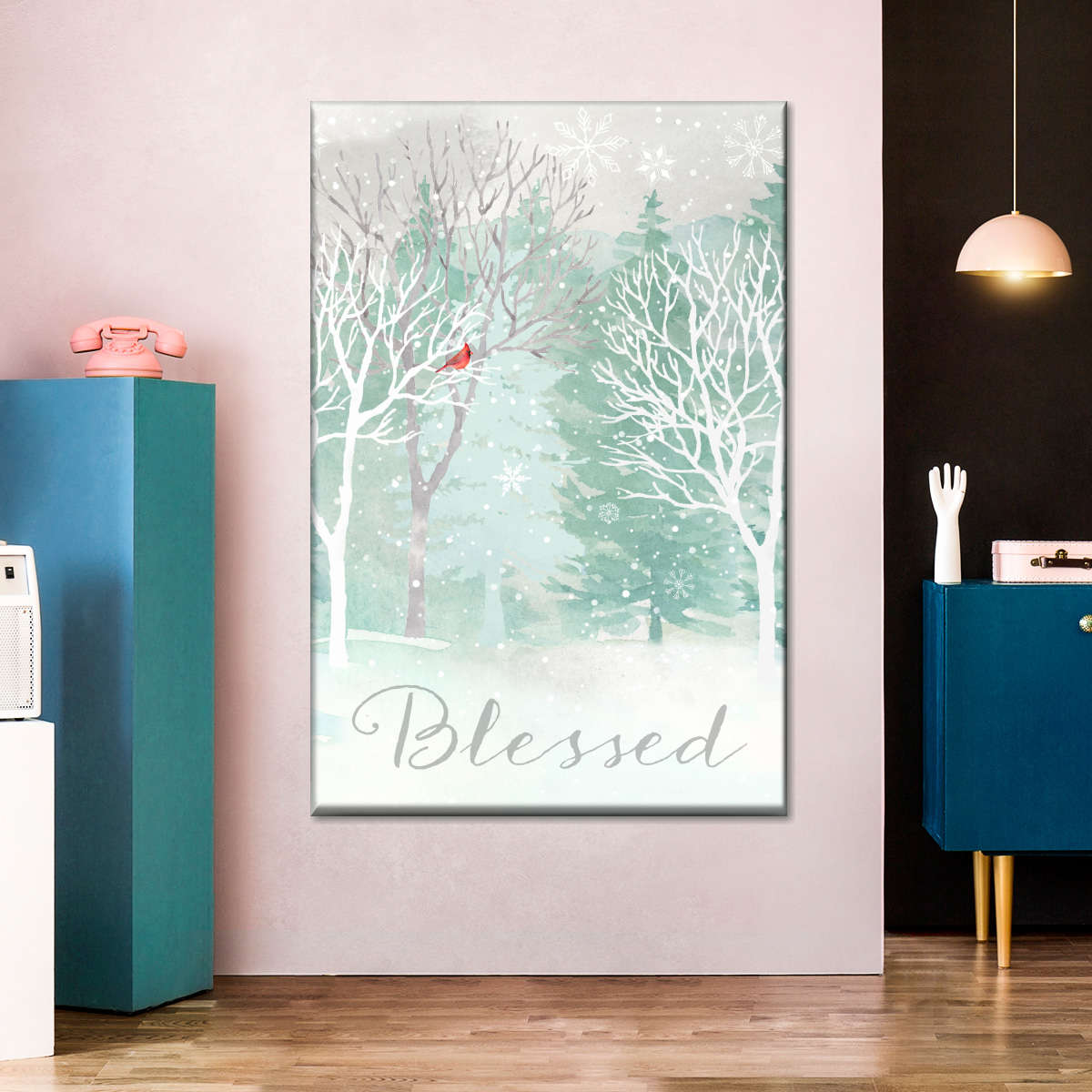 Peace On Earth Silver II Wall Art Canvas - Canvas Religious Wall Art - Christian Wall Decor Living Room