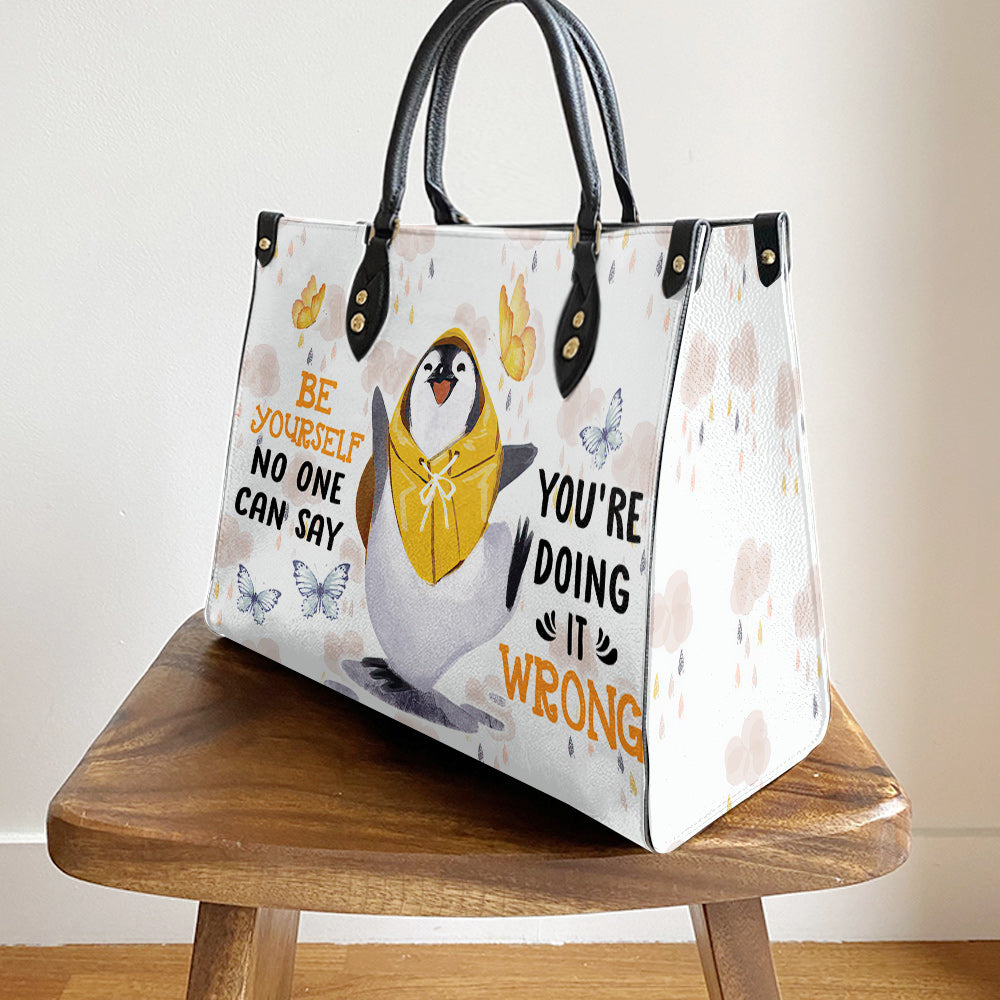 Penguin Be Yourself Leather Bag - Best Gifts For Penguin Lovers - Women's Pu Leather Bag