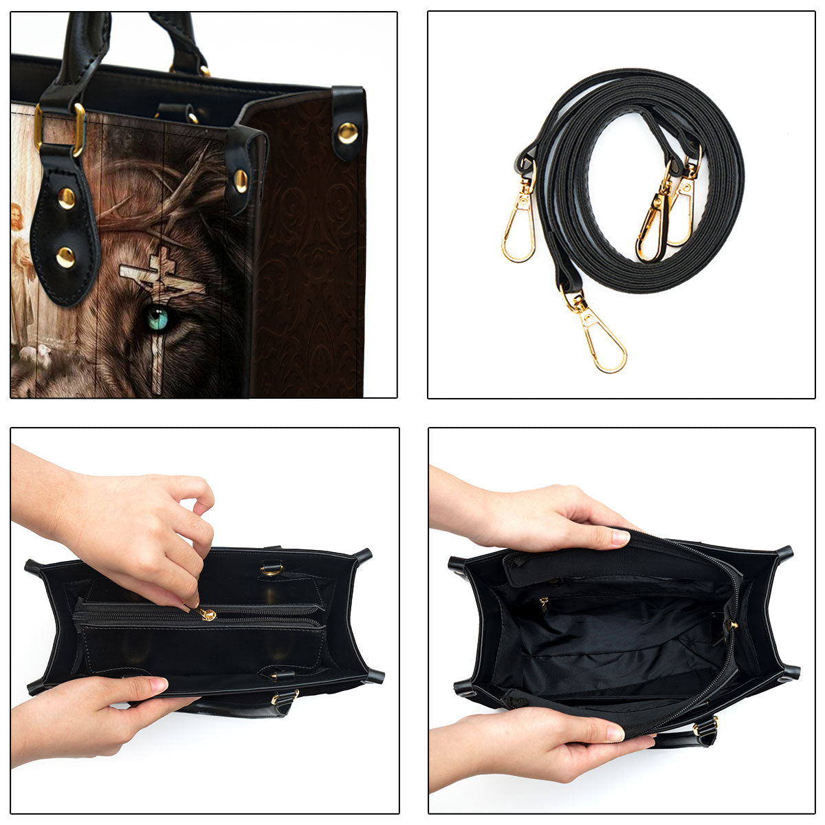 Personalized Be Strong And Let Your Heart Take Courage Unique Leather Bag - Christian Pu Leather Bags For Women