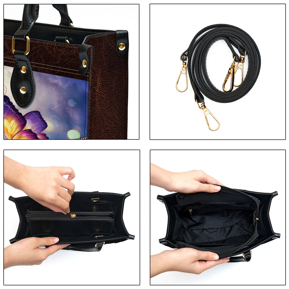 Personalized Butterfly Leather Bag - Christian Pu Leather Bags For Women